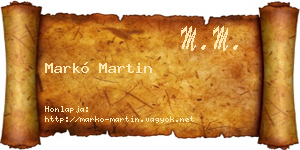 Markó Martin névjegykártya