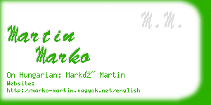 martin marko business card